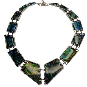 Green & blue statement necklace